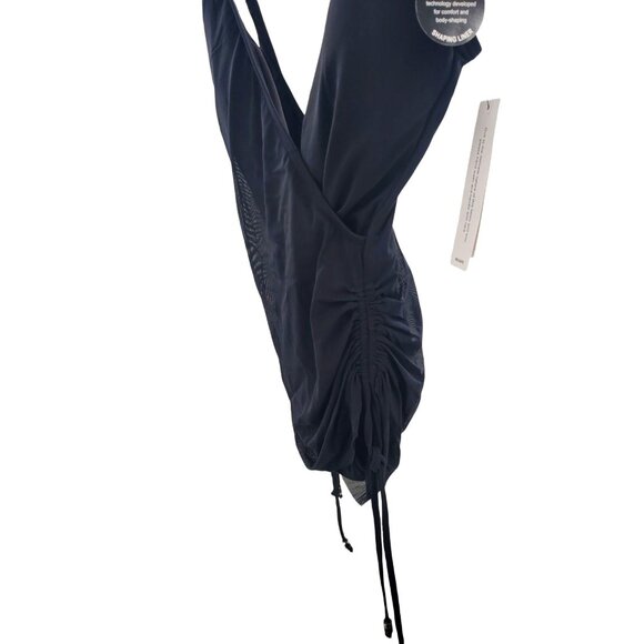 Carmen Marc Valvo One-piece Side-Tie Swimwear Tummy Control Mesh Swim Dress 6 - Picture 4 of 12